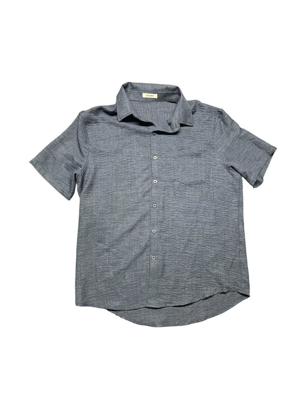 Coofandy Men’s Medium Blue Chambray Short Sleeve Button Down Shirt